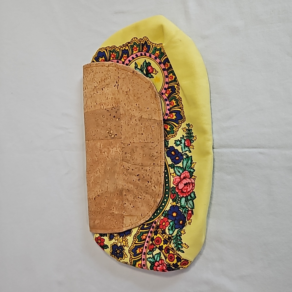 Yellow Clutch with Cork Magnetic Closure